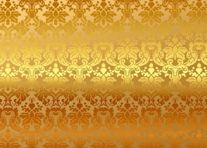 Золотой фон с узорами: стильные обои с декоративными узорами (фото)
